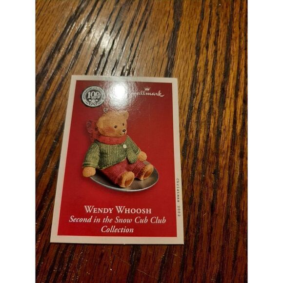 New 2002 Hallmark Keepsake 100th Anniversary Teddy Bear Wendy Whoosh Ornament - Picture 3 of 7